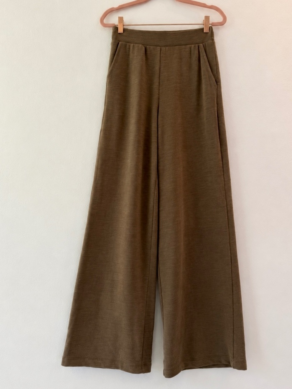 NWT Z Supply Andre Wide Leg Pants Milkshake Brown High Rise Textured Knit XS - Picture 6 of 8